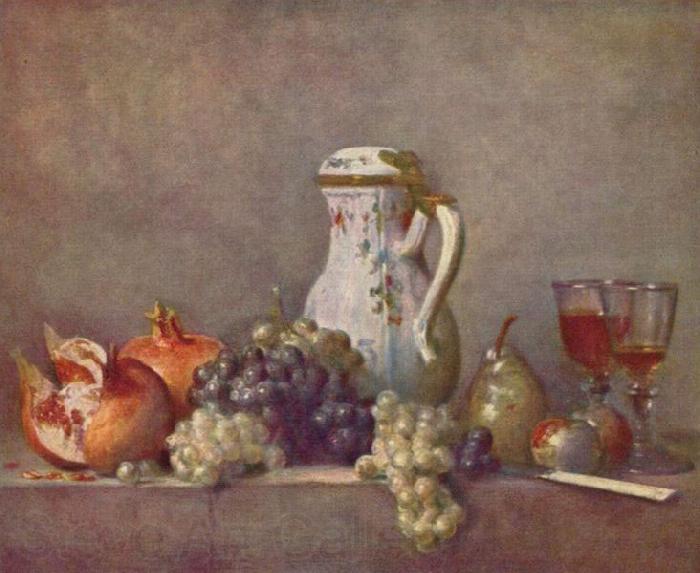 Jean Simeon Chardin Stilleben mit Porzellankanne Spain oil painting art